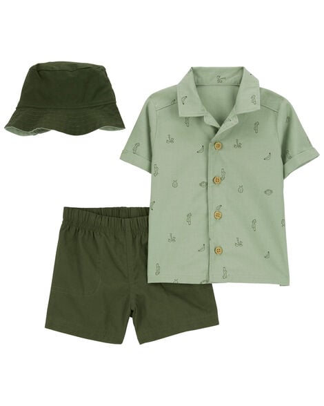  Product image 2 of Baby 3-Piece Little Short & Hat Set