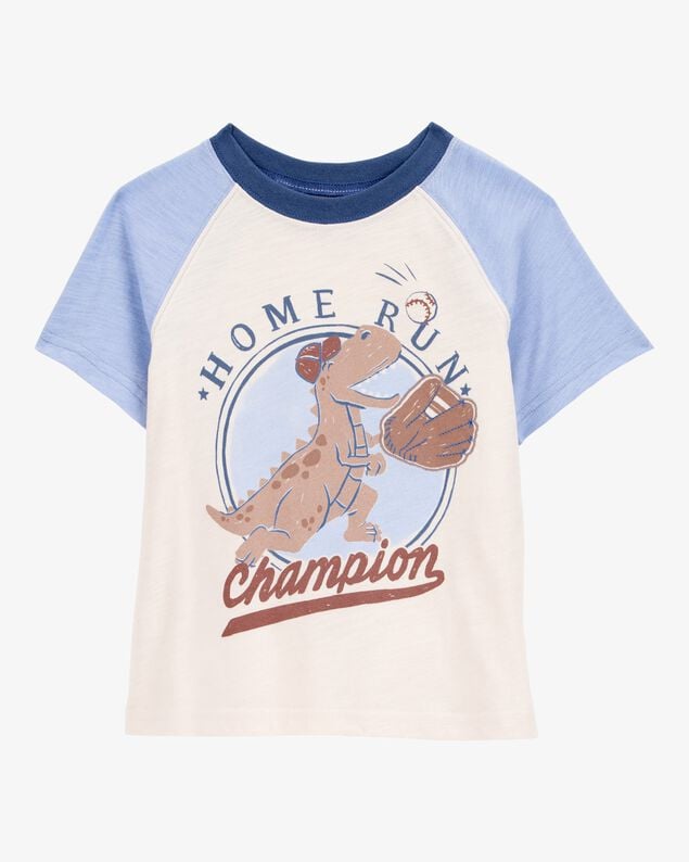 Product image 1 of Baby Boy Dinosaur Baseball Short-Sleeve Tee - Cream