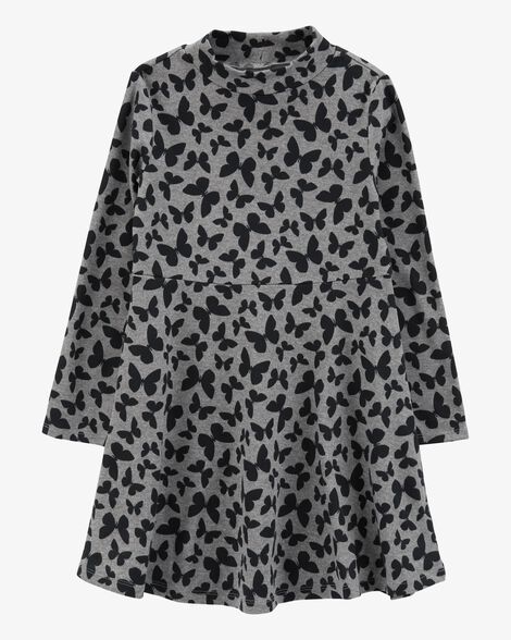  Product image 1 of Kid Butterfly Print Mock Neck Long-Sleeve Dress