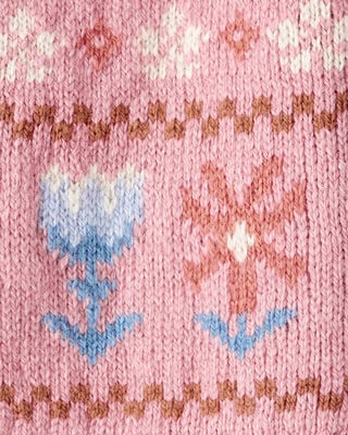 Product image 2 of Baby Girl Fair Isle Long-Sleeve Sweater - Pink