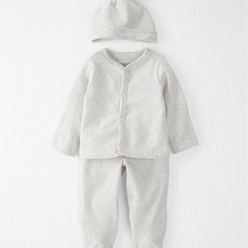 Baby Oatmeal Heather 3-Piece Organic Cotton Coming Home Set | carters.com