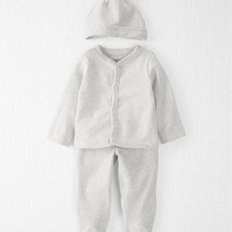 Baby Oatmeal Heather 3-Piece Organic Cotton Coming Home Set | carters.com
