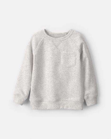 toddler boy fleece pullover sweatshirt - grey
