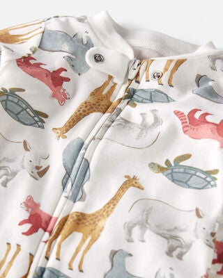 Product image 2 of Baby Organic Cotton Sleep & Play Pajamas in Wildlife Animals