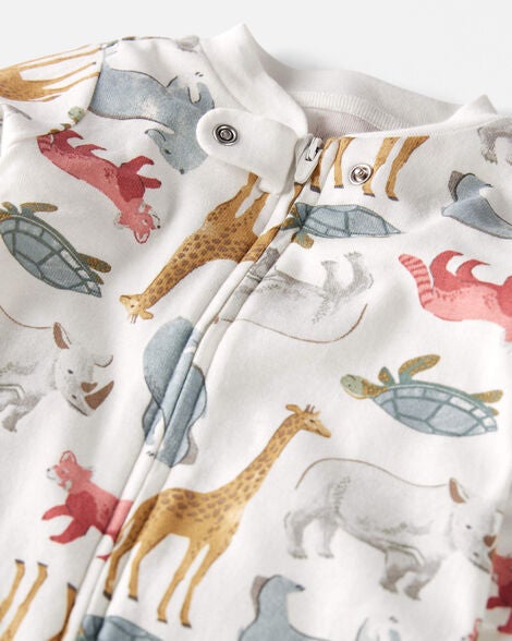  Product image 2 of Baby Organic Cotton Sleep & Play Pajamas in Wildlife Animals
