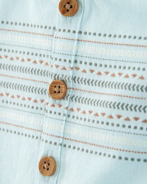  Product image 2 of Baby Tribal Print Button-Front Romper - Blue