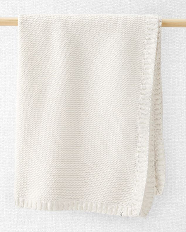 Product image 1 of Baby Organic Cotton Signature Stitch Blanket in Cream