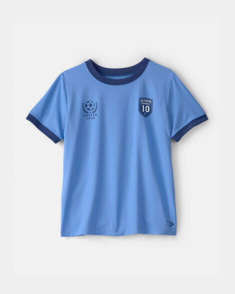 kids 'soccer club' active graphic tee - blue
