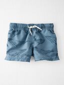 Blue - Toddler Whale Print Recycled Swim Trunks, Selected