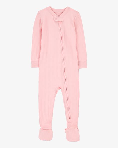 Product image 1 of Baby Solid PurelySoft Footie 1-Piece Pajamas - Pink