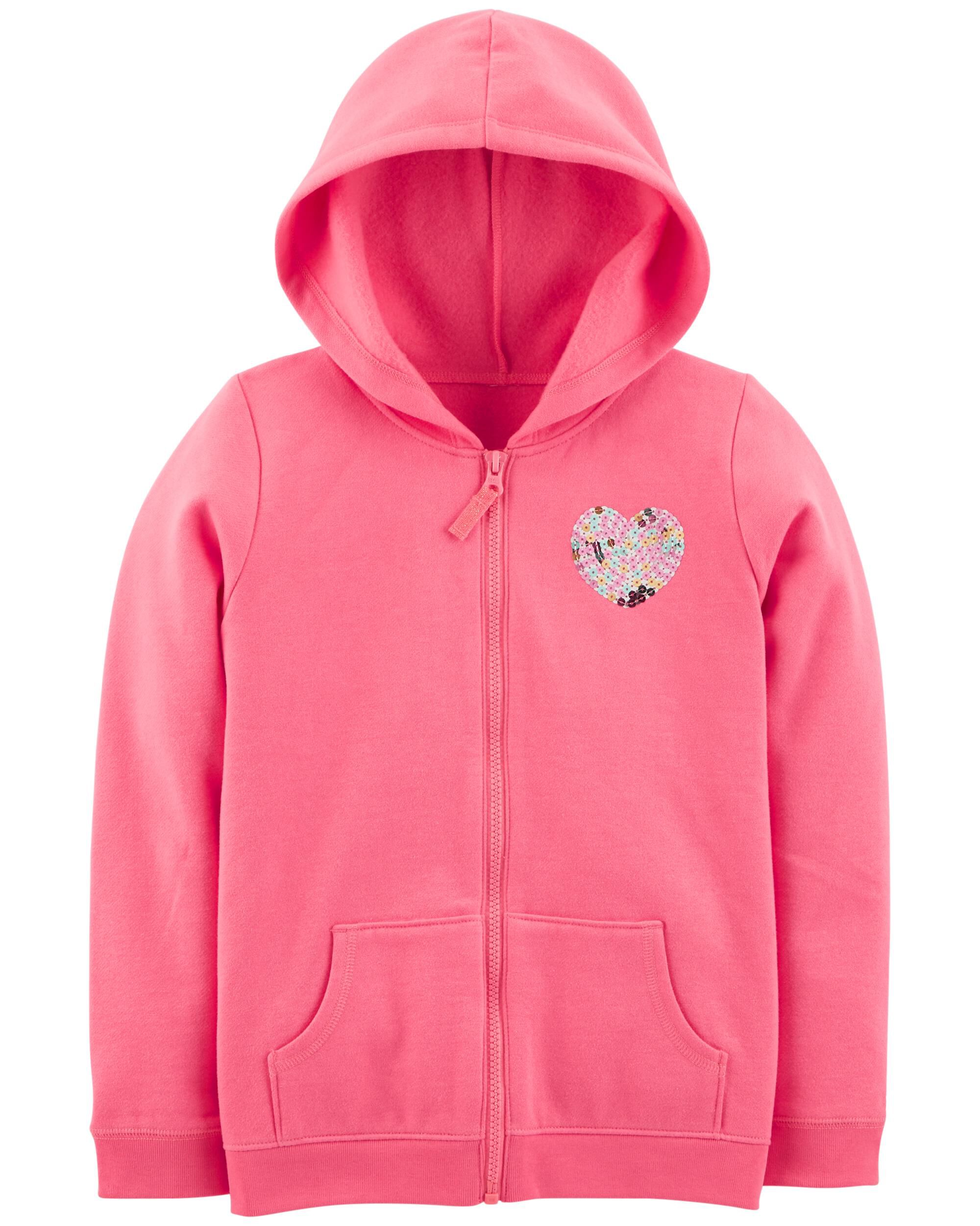 ZipUp Sequin Heart Hoodie