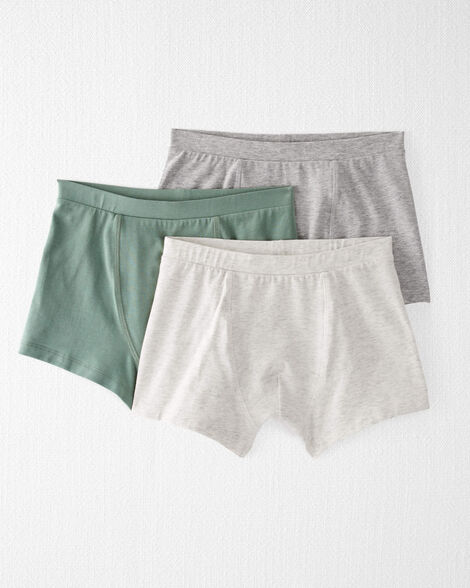 Boys 3-Pack Organic Cotton Boxer Shorts