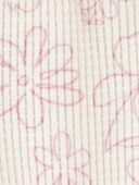 Purple/Ivory - Baby Floral Pull-On Thermal Pants, Selected