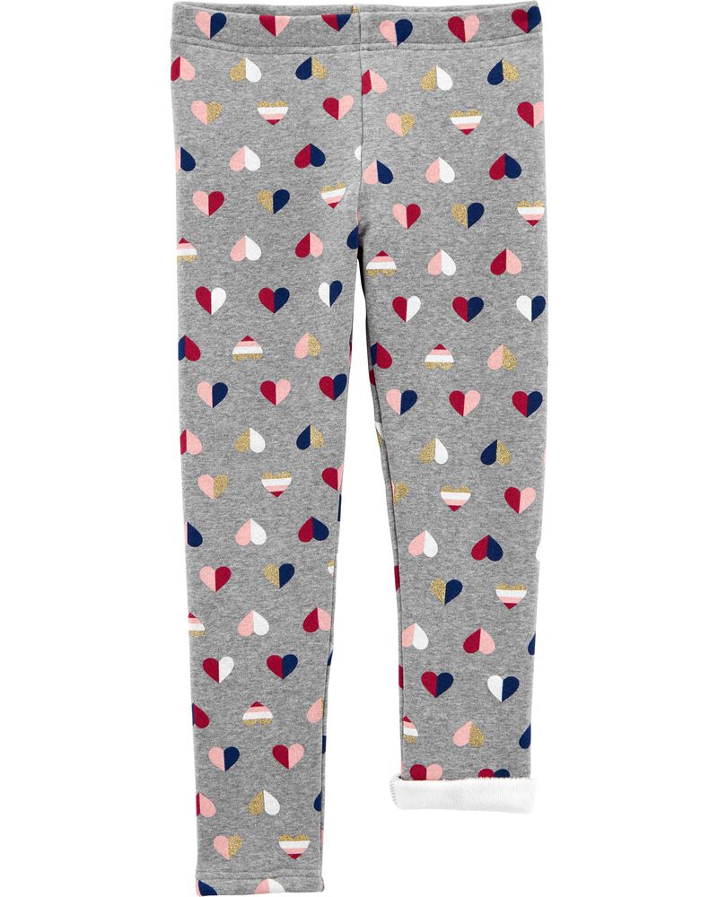 Kids NWT Carter's Cozy Fleece Leggings Girls Navy Heart 7,12,14