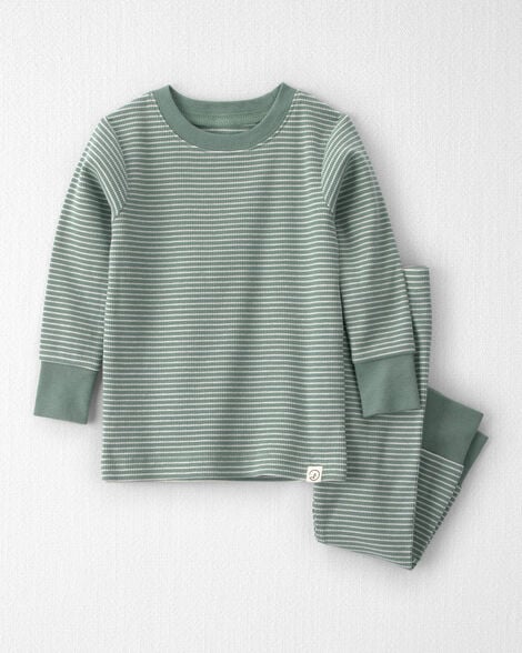 Baby 2-Piece Organic Cotton Ribbed Pajamas in Stripes