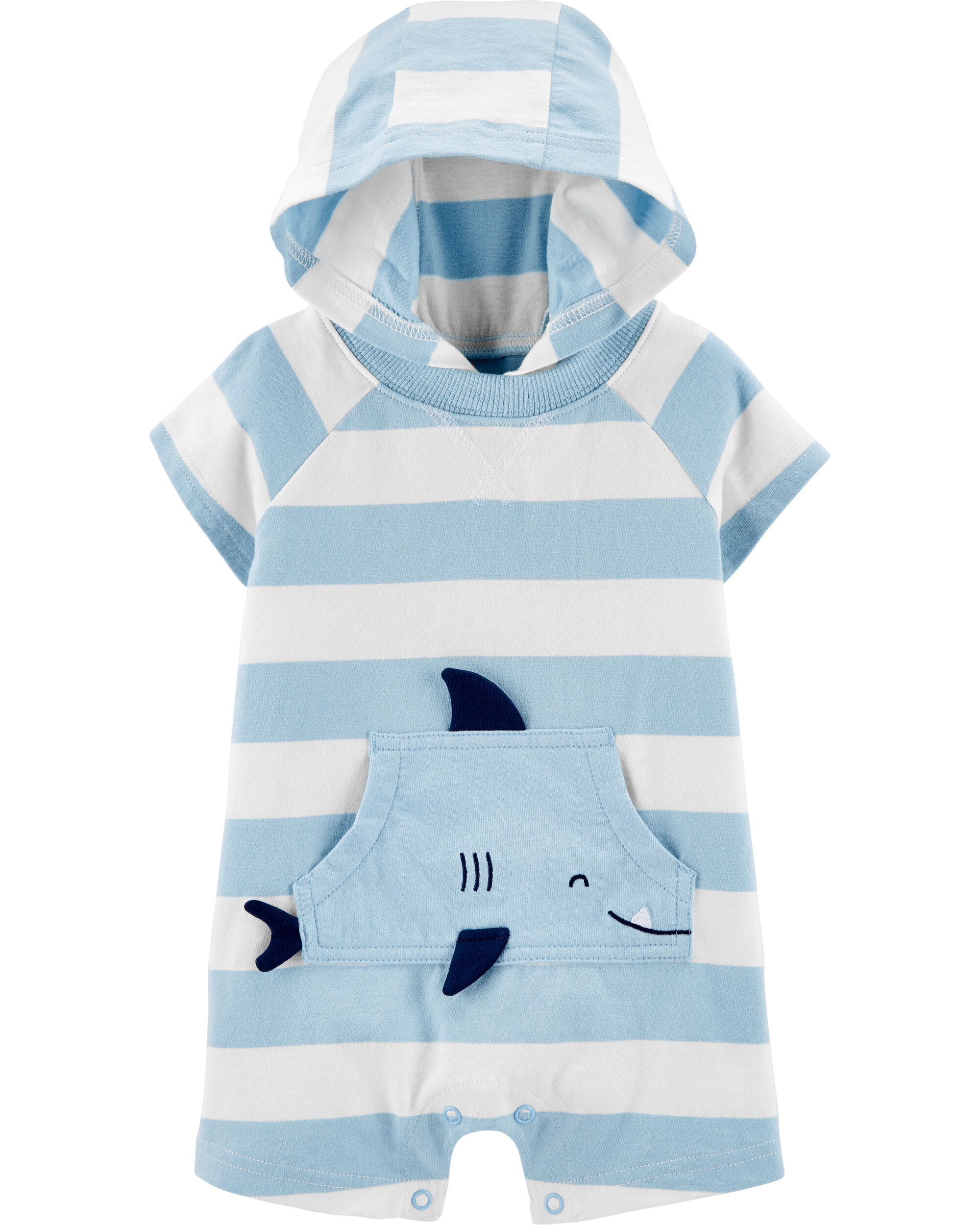*CLEARANCE* Striped Shark Jersey Romper