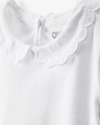 Product image 2 of Baby Scalloped Collar Short-Sleeve Bodysuit - White