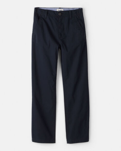 Boys Flat Front Fashion Pants - Navy