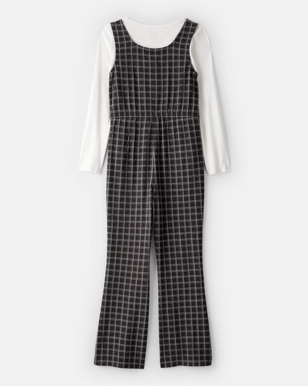 Product image 2 of Girls 2-Piece Plaid Long-Sleeve Jumpsuit 