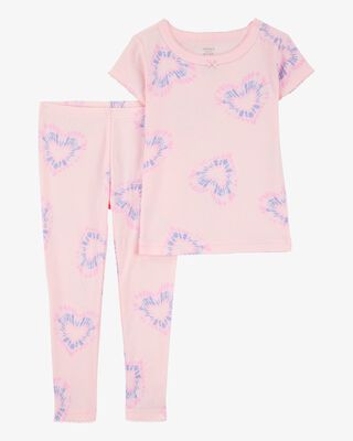 Product image 1 of Toddler 2-Piece Tie-Dye Hearts 100% Snug Fit Cotton Pajamas - Pink