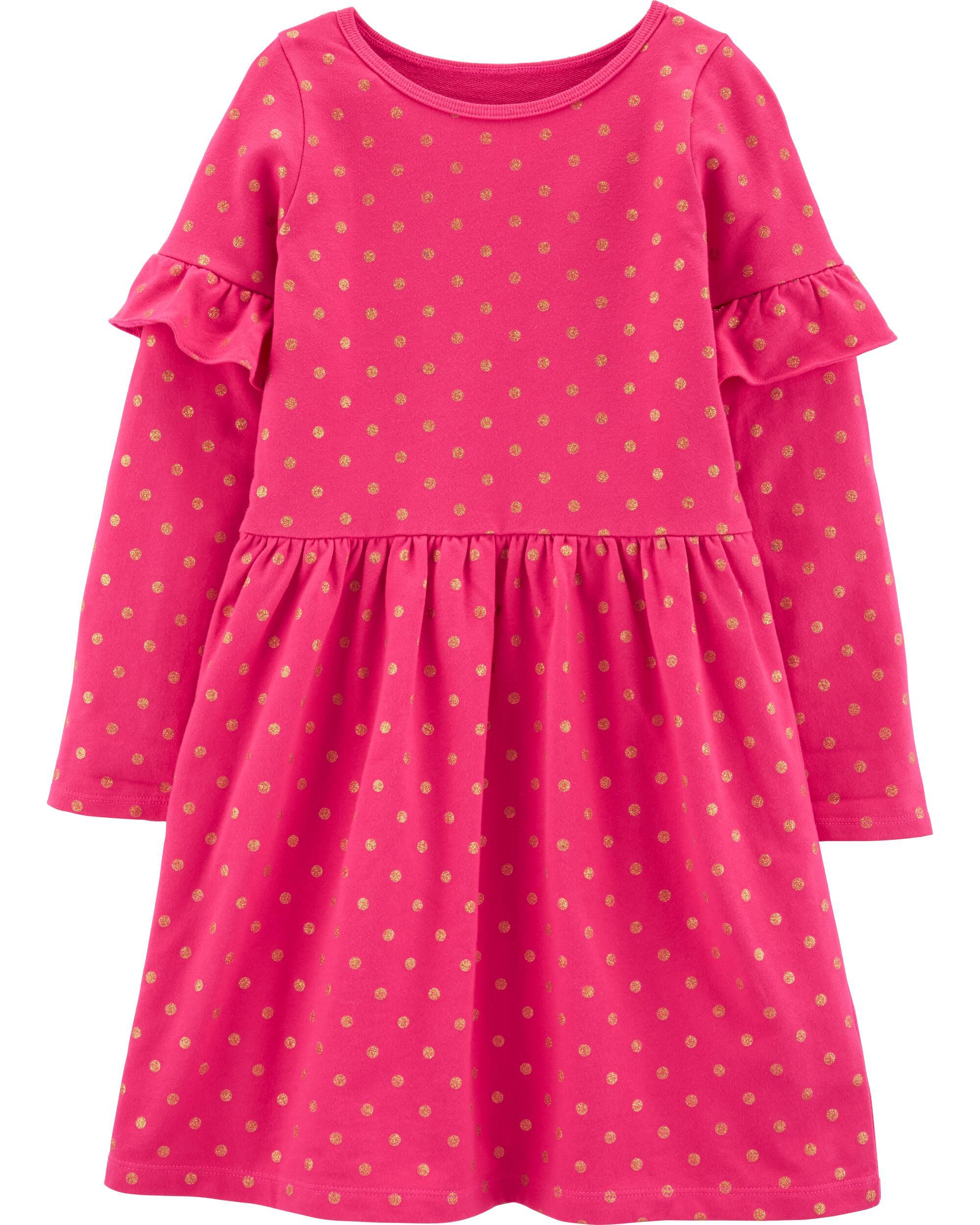 childrens pink polka dot dresses