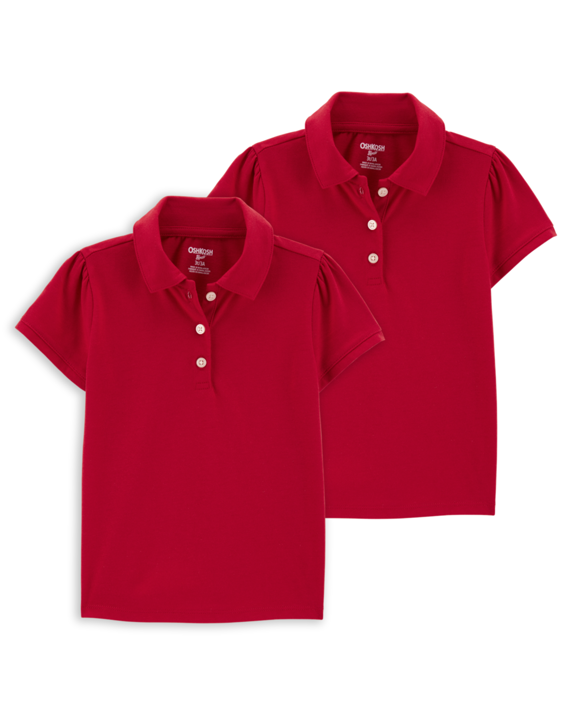 Toddler 2-Pack Pique Uniform Polo Shirts - Red