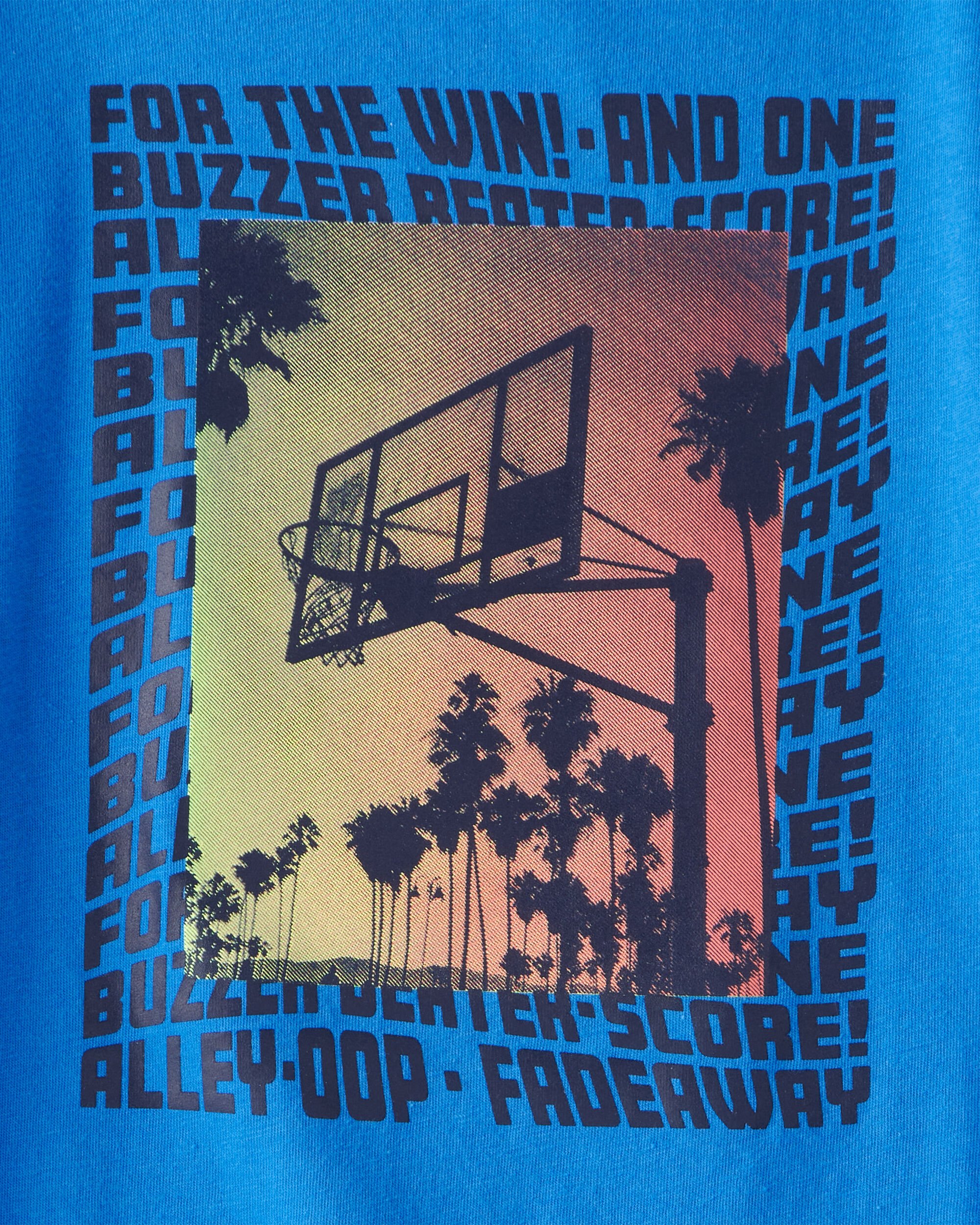 Boys Basketball Long-Sleeve Graphic Tee - Blue