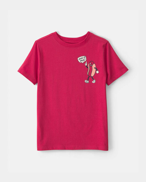 boys hot dog graphic tee - red