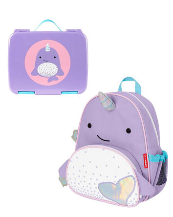 Little Kid 2-Piece Narwhal Backpack & Bento Lunch Box Set