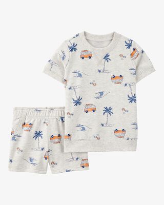 Product image 1 of Toddler  2-Piece Beach Print Short Set - Grey