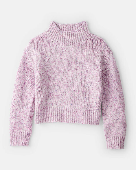 Girls Mock Neck Sweater - Pink