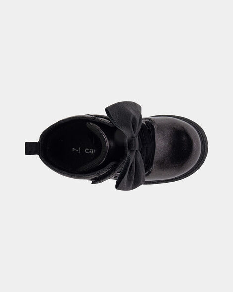 Toddler Girl Bow Ankle Boots - Black