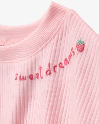 Product image 2 of Kid Strawberry Print Loose Fit 2-Piece Pajamas - Pink