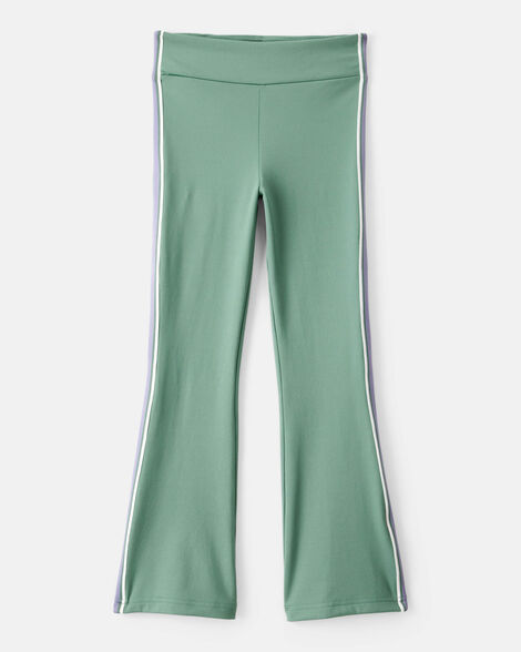 girls knit flare active pants - green
