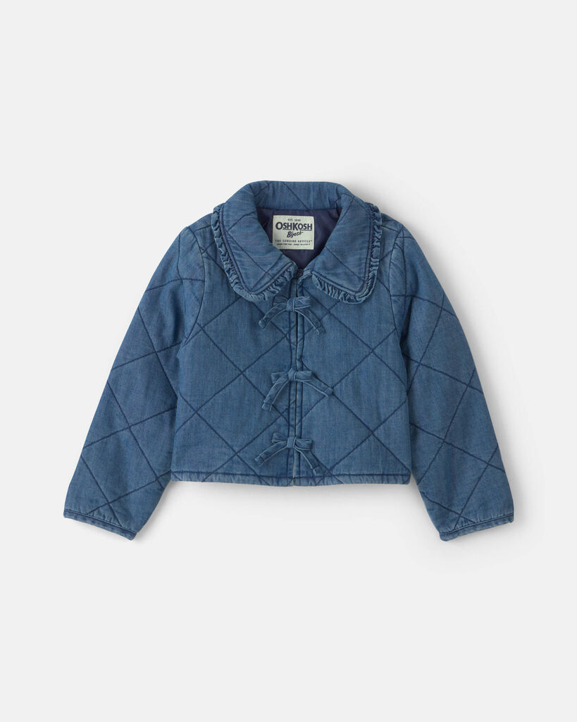 OshKosh B'gosh Toddler Girl Quilted Denim Jacket - Medium Wash 12M Medium Wash