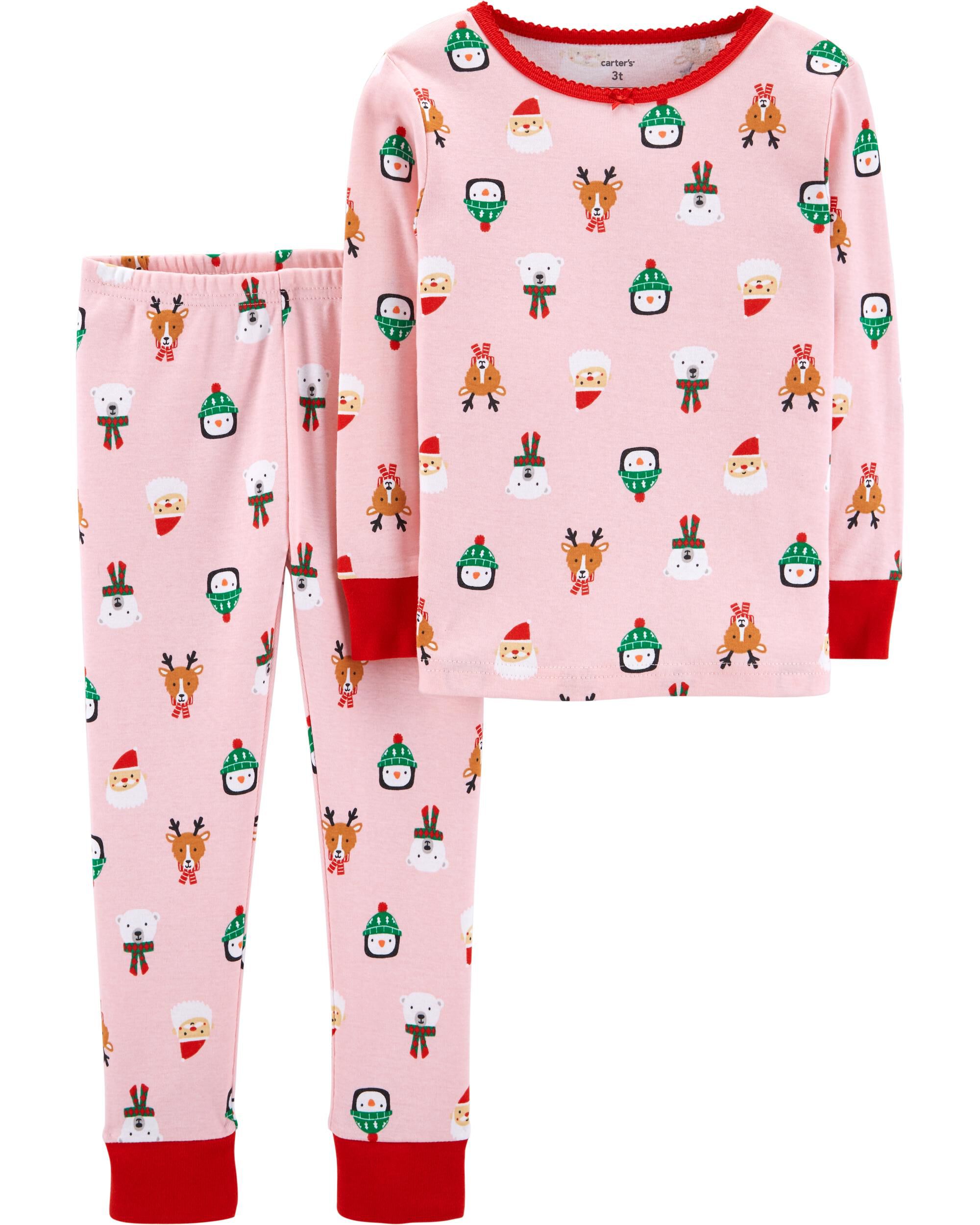 baby girl 2 piece christmas snug fit cotton pjs carters com