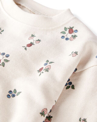 Product image 2 of Toddler Organic Cotton French Terry Sweatshirt in Berry Blossom Print