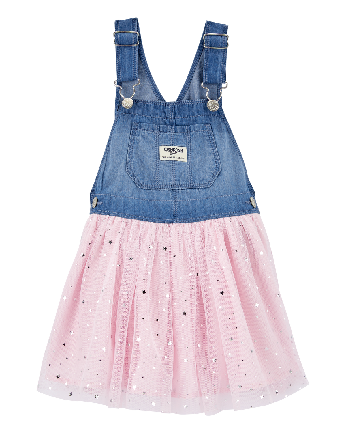 Toddler Sparkly Tulle Denim Jumper Dress