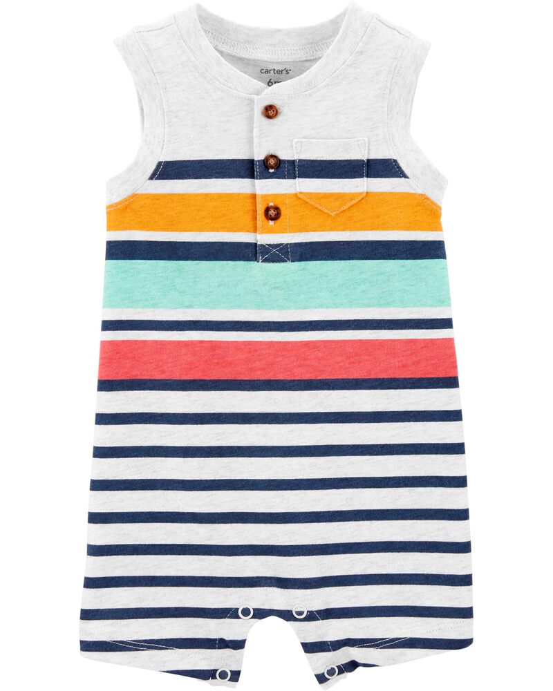 Multi Baby Striped Tank Romper
