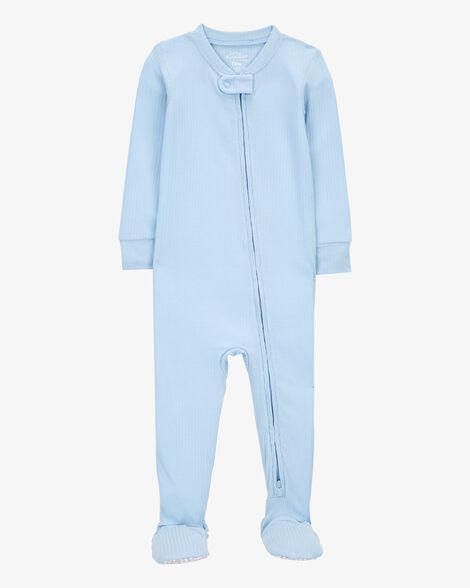  Product image 1 of Baby Solid PurelySoft Footie 1-Piece Pajamas - Blue