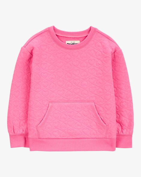  Product image 1 of Baby Quilted Heart Cotton Blend Pullover - Pink