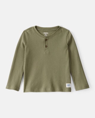 Toddler Boy Long-Sleeve Henley Shirt - Tan