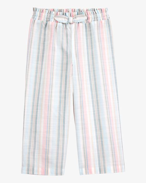  Product image 1 of Toddler Striped Linen Look-alike Tie-Waist Pants