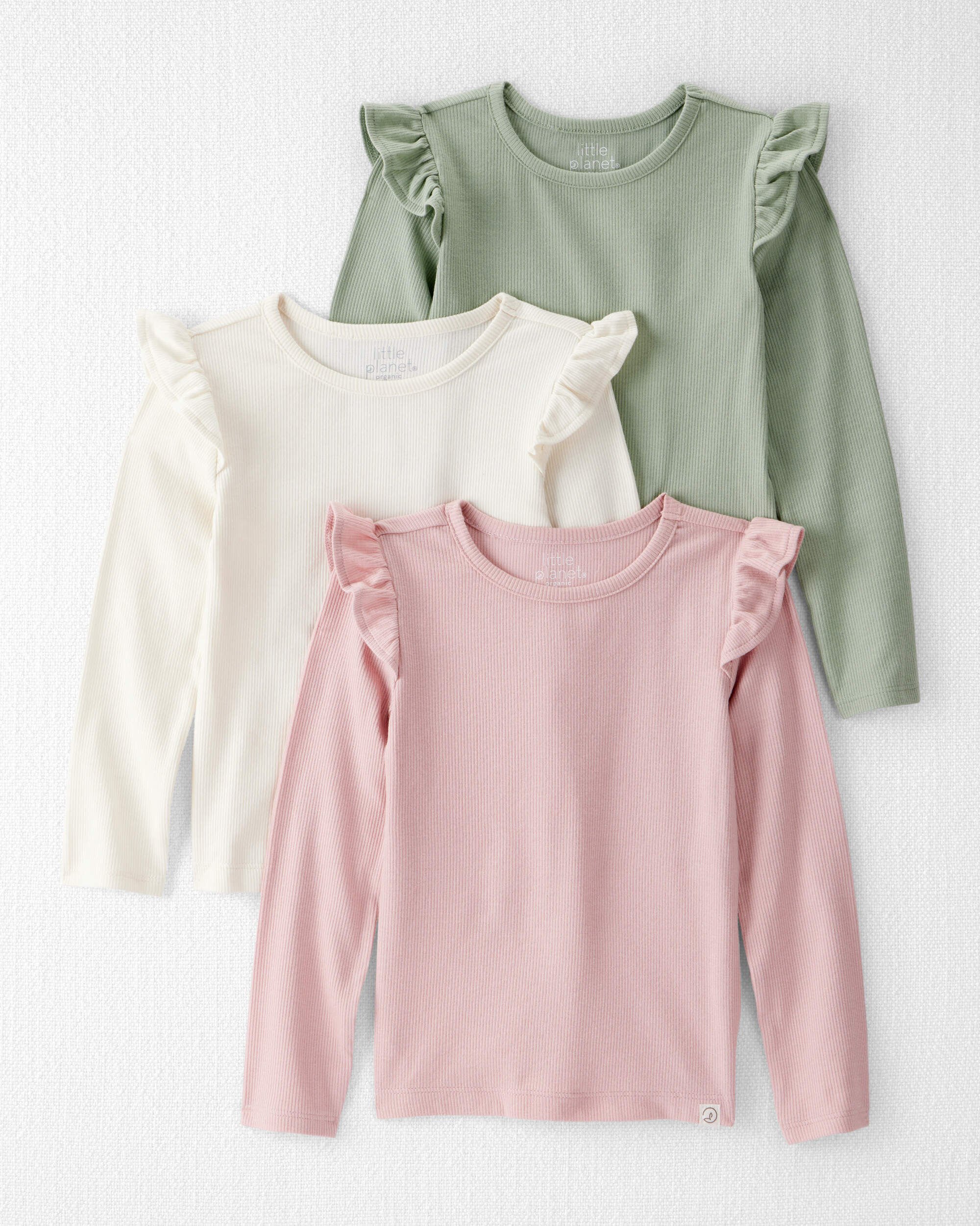 Toddler 3-Pack Organic Cotton Ribbed Tees