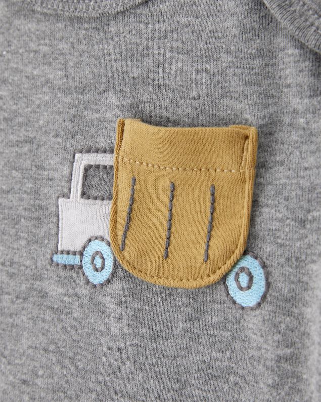 Product image 2 of Baby Boy 5-Pack Construction Short-Sleeve Cotton Bodysuits