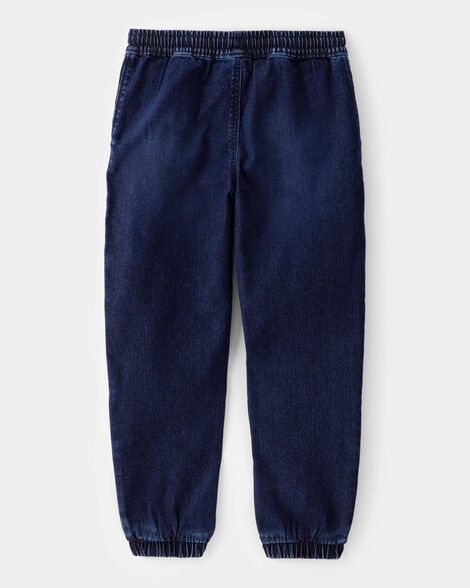 Product image 2 of Kid Tapered Iconic Denim Drawstring Joggers - Indigo Wash