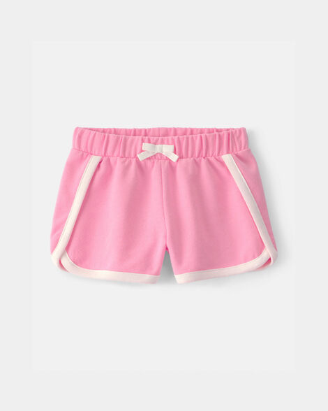 toddler girl french terry athletic shorts - pink