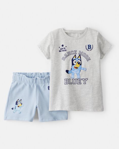 toddler girl 2-piece bluey outfit set