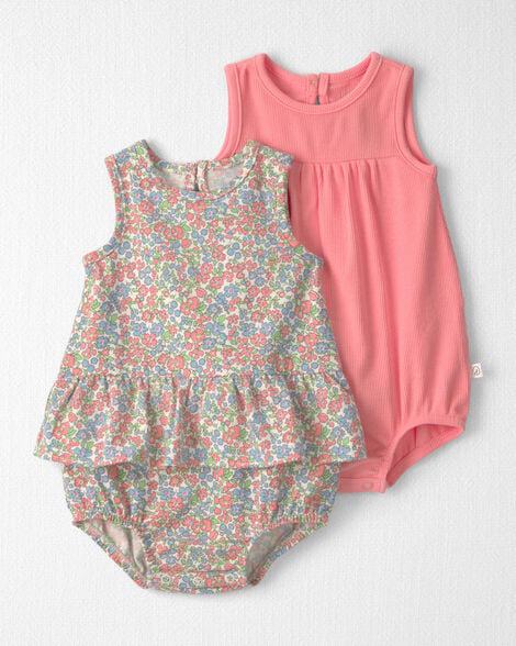 Baby Girl 2-Pack Organic Cotton Bubble in Meadow Mix Print
