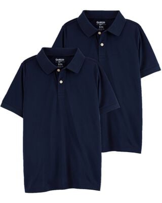 Product image 1 of Kid 2-Pack Pique Cotton Uniform Polos